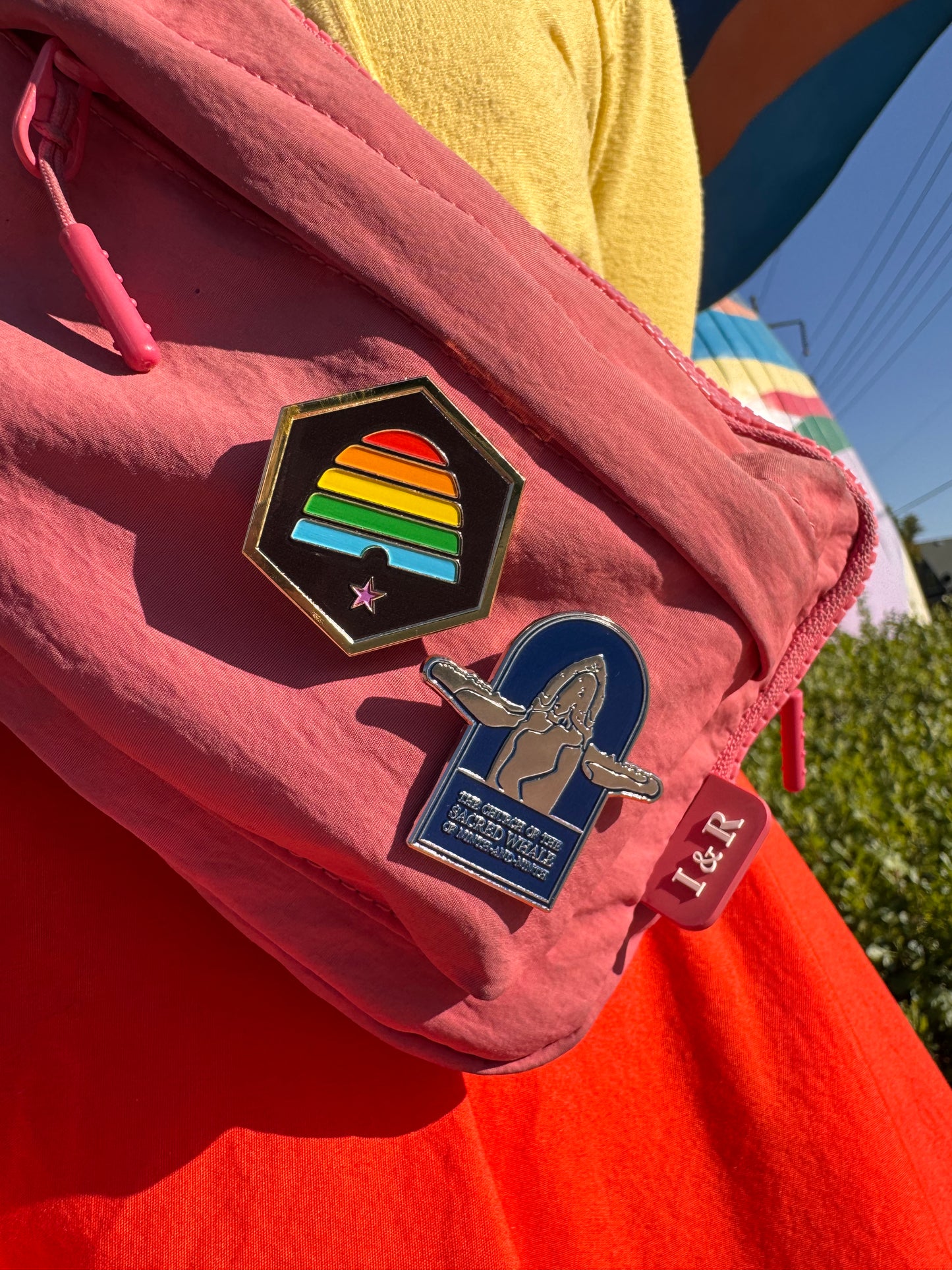 Sacred Whale pin and Utah Pride Pin