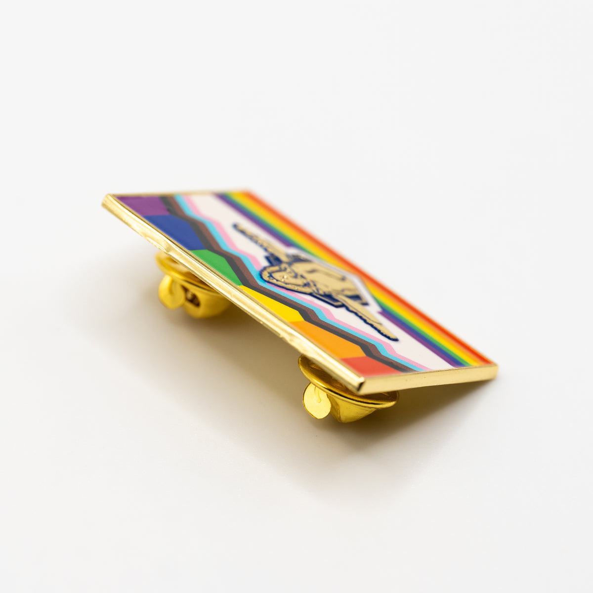 Sacred Whale Pride Flag Enamel Pin (Rectangle)