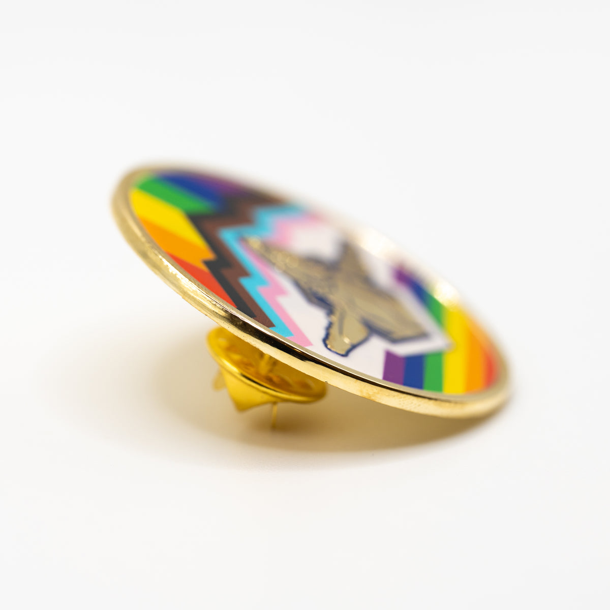 Sacred Whale Pride Flag Enamel Pin (Circle)