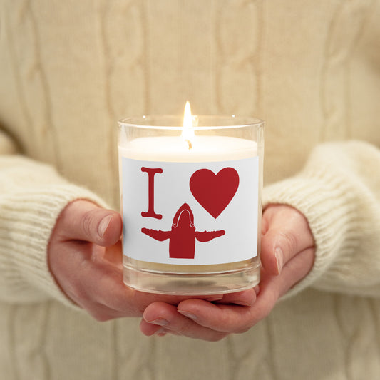 Glass jar soy wax candle